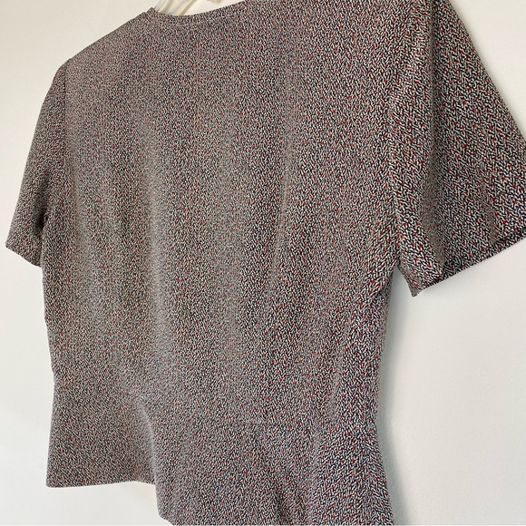 SALE. 100% Silk Norton McNaughton 80's Inspired Peplum Blouse, Size 8P - Picture 6 of 11